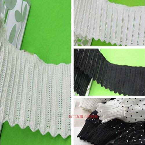 1Pcs/lot 6.5*67CM white/black knitting thread closing lace collar cuff skirt hem shirt closing clothing accessories lace SC375