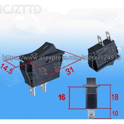 10pcs Rocker Switch on-off switch 2 Pins 2 Positions DIP Copper pin 7KD-0001 boat rocker switch KD-01 7KD-01