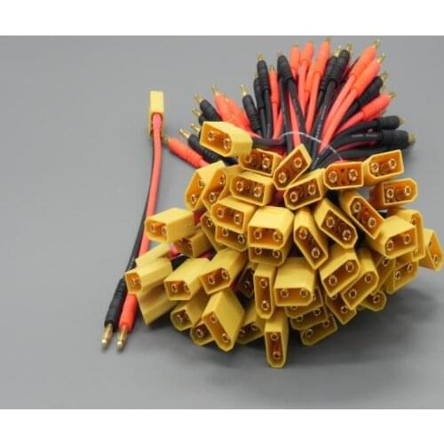 10 pieces / lot High quality XT90 to 4.0mm banana plug connector with 14AWG 150MM charger cable DZ0108