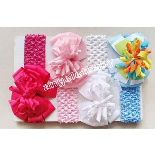 100pcs 4 layered korker bow hair band hairpins Corker hairband hair bows clip headband hair accessories PD008