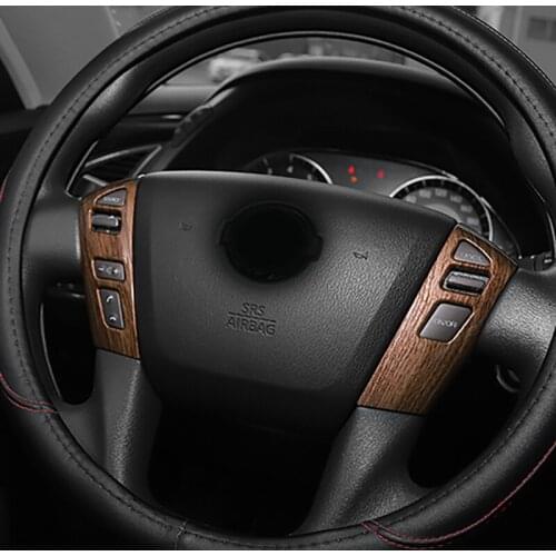 2pcs for Nissan PATROL Y62 2017-2020 steering wheel button Decorative frame