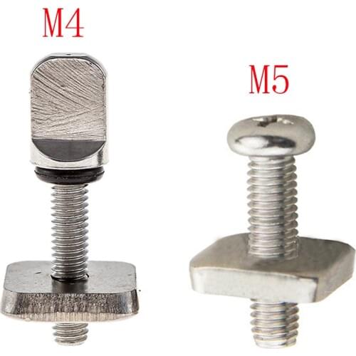 3sets M4 M5 Stainless Surf Fin Screws Plates Surfboard Longboard Screw Channel Sliding Fin Box Plate Smart Screw