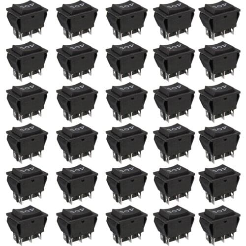 30 Pieces Universal On/Off/On DPDT Window Sunroof Actuator Rocker Switch