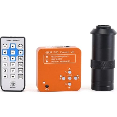 48MP Digital Microscope HY-5039 with 100X Objective Lens 60FPS FHD USB Industrial Microscope Camera for Phone Repair Soldering