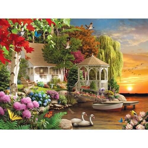 5D DIY Diamond Painting Garden & House Cross Stitch Full Diamond Embroidery Mosaic Picture of Rhinestones Home Decor Gifts