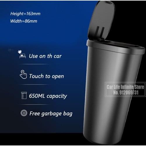 Car Trash Can Auto Organizer Storage Bag Car Garbage Bin Ashtray Dust Case Holder Click Open Car Dustbin Auto Accessories