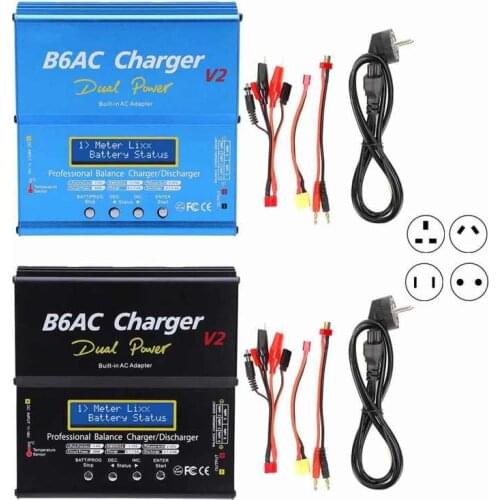 Balance Charger Discharger Intelligent Aluminum Alloy with Charging Cable 80W 7A B6AC V2 Intelligent Balance Charger