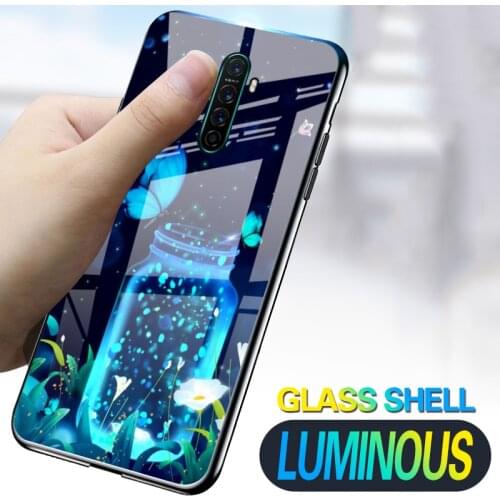 Luminous Glass Case For OPPO Reno 2 10X ZOOM Luxury Shining Silicone Cover For OPPO Reno Z Coque Funda