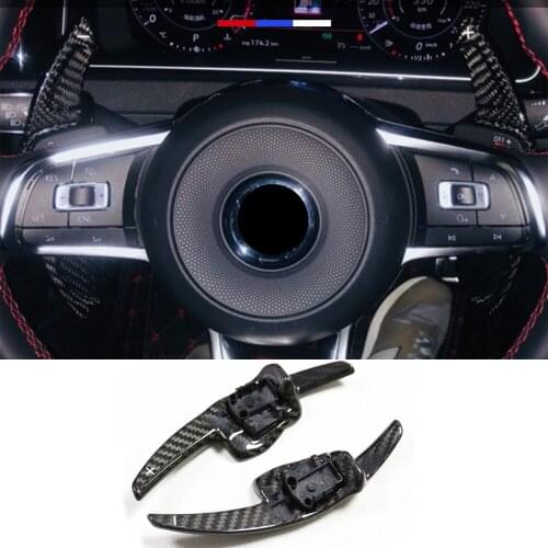 For Volkswagen CC Scirocco Golf 6 MK6 SEAT Dry Carbon Fiber Steering Wheel Gear Shift Extension Paddle Car Interior Accessories