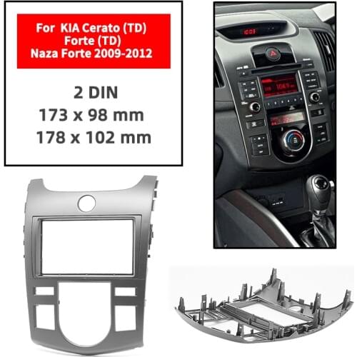 Double Din Radio Fascia for KIA Cerato TD/Forte TD/Naza Forte 2009+ Panel Dash Mount Installation Trim Kit Face Black Frame