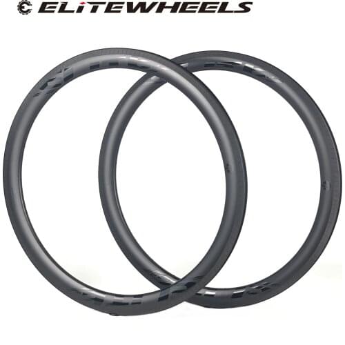 ELITEWHEELS 700c Carbon Rim 47mm Tubeless UD Matte Finish AERO Brake Surface 27mm Width For Road Bicycle Wheel