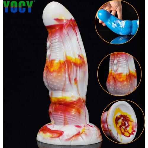 YOCY Huge Alien Fantasy Dildo Vaginal Anal Massager Butt Plug Silicone Colorful Sex Toy With Suction Cup Women Masturbater