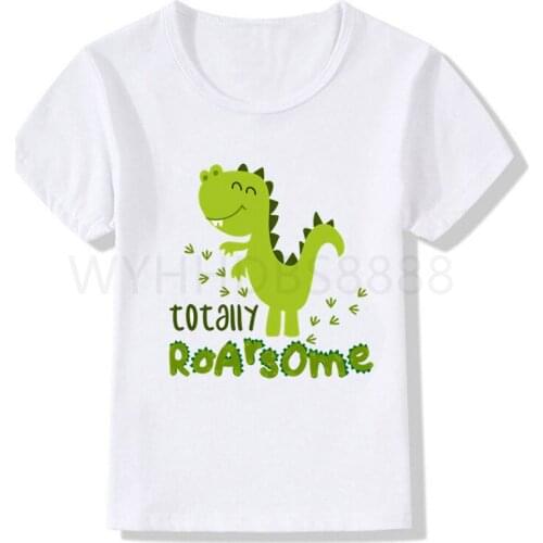 Boys/Girls Cartoon Dinosaur Print T Shirt Kids Birthday Gift Number Clothes Baby Cartoon T-shirt 2021