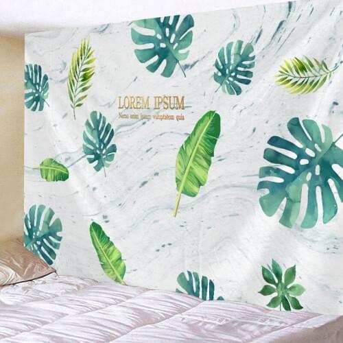 Tapestry Wall Hanging Bed Spread Beach Towel Table Cloth Yoga Mat Home Dec Green Leaf Wall Design Rectangle 150cmx130cm