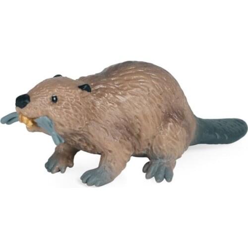 Simulation Wild Animal Beaver Model Action Figures Collection Miniature Cognition Educational Gift Jouet Garcon Kids Toys BK50SB