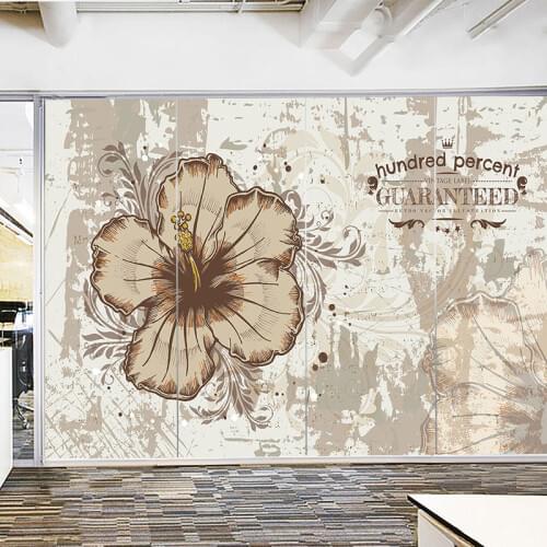 Customized balcony landscape background wall sticker window decoration painting balcony door film study room restaurant partitio