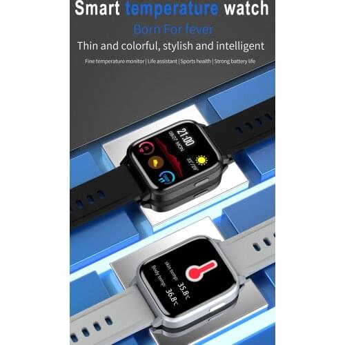 IP68 Waterproof GT01 Smart Watch Sport Bracelet Approved Body Temperature Monitoring Heart Rate Fitness Tracker