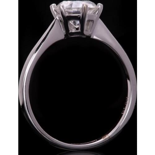 AEAW Hot Sell Round Cut 1.0ct 6.5mm 2.0ct 8mm Moissanite Diamond Ring 14k White Gold 6 Claw Wedding Engagement Rings for Women