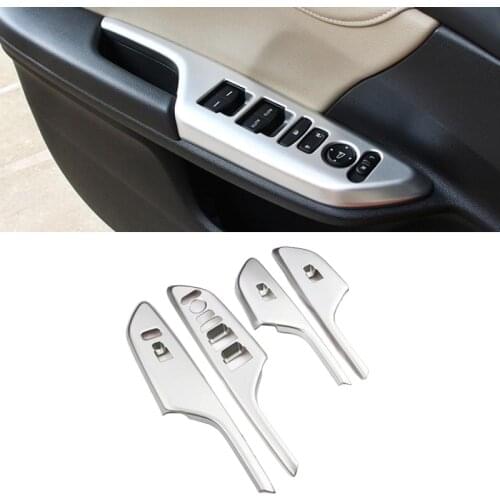 LHD Car Window Armrest Cover Glass Lift Switch Trim ABS Carbon Fiber Decoration Accessories For Honda Civic 2019 2018 2017 2016