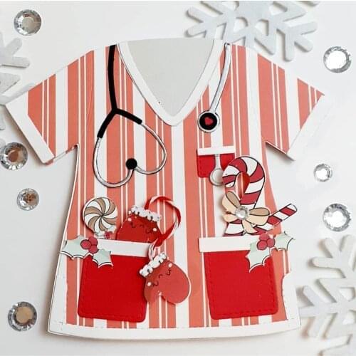 KSCRAFT Nurse Scrub Card Metal Cutting Dies Stencils for DIY Scrapbooking Decorative Embossing DIY Paper Cards