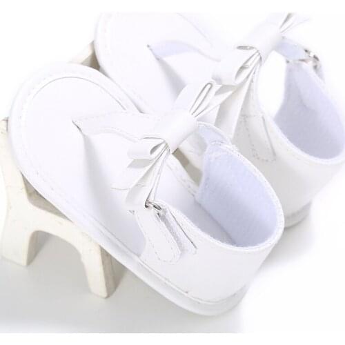 Summer Baby Sandals Toddler Boys Girls Bowknot Shoes PU Soft Sole Non-slip Flip Sandals Newborn Infant Kids Shoes