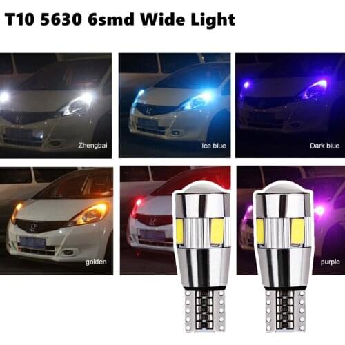 Multi-color T10 5630 6smd Wide Light Car Led Decoding Wide Light Auto Light-emitting Diode Lamp Bulbs Solid Aluminum Bulbs