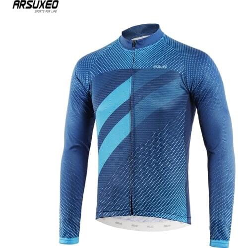 ARSUXEO Mens Cycling Jersey Tops Long Sleeve MTB Shirts Bicycle Clothing Mountain Bike Sportswear Cycling Clothes Quick Dry Z9