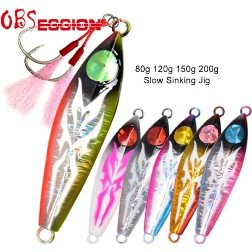 OBSESSION Jack Eye Slow Sinking Jigging Lure Artificial Baits 80g120g150g200g Speed Sea Fishing Jig Vertical Jig For Offshore