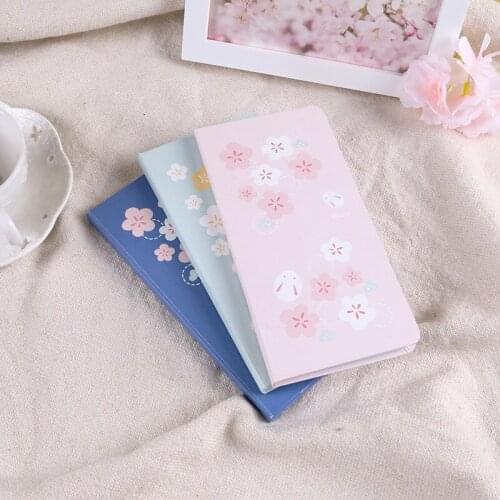 2021 Sakura Weekly Planner Lovely Floral Pocket Agenda 91mm*185mm DIY Undated Month Week Plan Book 88 Sheets Free Shipping