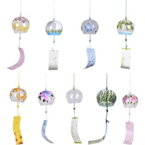 New 2021 Home Decor Wind Chimes Wind Bells Japan Style Minimalist Glass Home Garden Hanging Wind Bells Valentines Day Gift *2