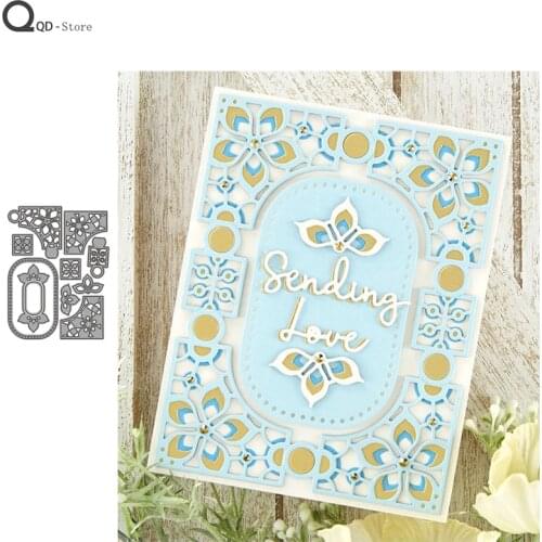 New Kaleidoscope Overlapping Frame Cutting Dies Stamps Dies Scrapbooking Mold Cut Childrens Handmade Tools DIY Craft Decoration