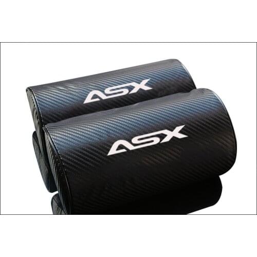Pillow Carbon Fiber Texture PU Leather Car Seat Head Neck Rest Cushion For Mitsubishi Asx