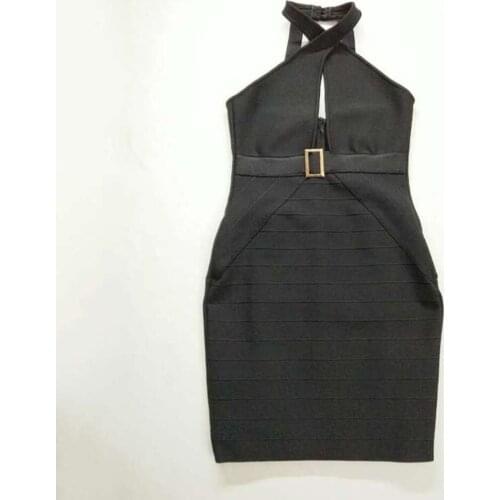 Latest Fashion women bandage dress Cross sexy dress summer mini bodycon party dress casual runway evening vestidos elegant