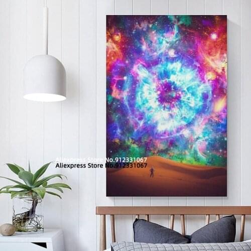 Space Vibes Desert Eye Galaxy Colorful Poster Poster Decorative Painting Canvas Wall Art Living Room Posters Bedroom Painting