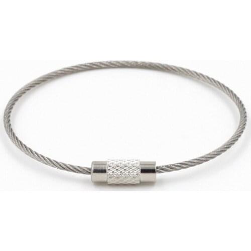 Stainless Steel Wire Keychain Ring Key Keyring Circle Rope Outdoor Camp Screw Lock Survival Tools Camping Equipment 5000pcs