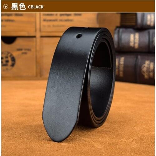 100%Genuine Leather Belts For Mens No Buckle 3.8 Wide Belts soft Designer High Quality brand Cinto durable pin buckle Belts Body