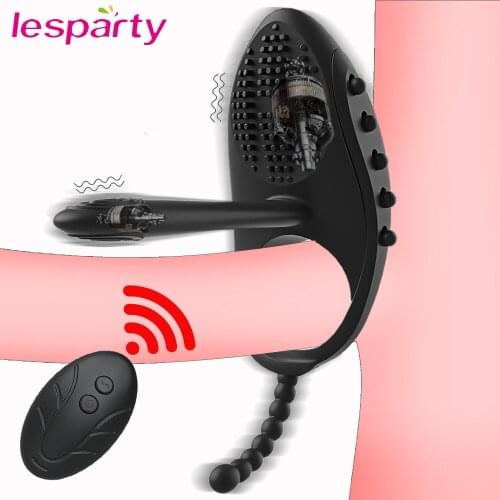 Sex Toys For Couples Long Lasting Erection Penis Vibrator With Ring Anal Beads Vagina Clitoris Stimulator Orgasm Adult Sex Shop