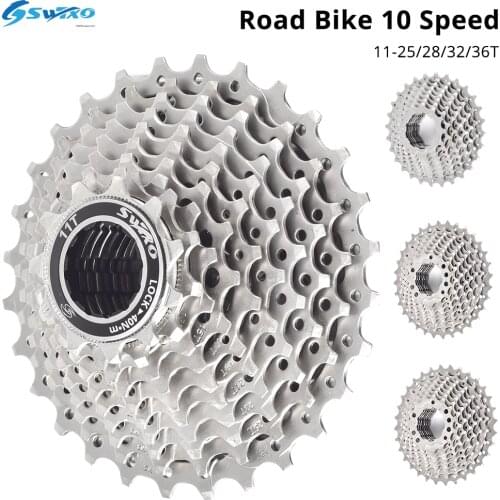 SWTXO 10 Speed Road Bike Freewheel 11-25T 28T 32T 34T 36T Bicycle 10V Cassette MTB Flywheel K7 Gravel for Shimano HG Bike Parts