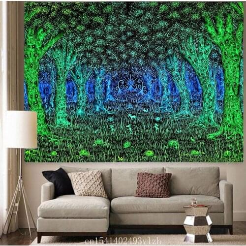 Simsant Trippy Tree Tapestry Amusement Park Night Scene Art Wall Hanging Tapestries for Living Room Home Dorm Decor