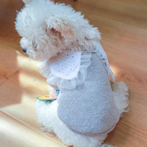 A Warm Dog Vest Winter Pet Clothing For Dogs Vintage Lace Dog Clothes For Small Medium French Bulldog Ropa Perro Sweatshirt
