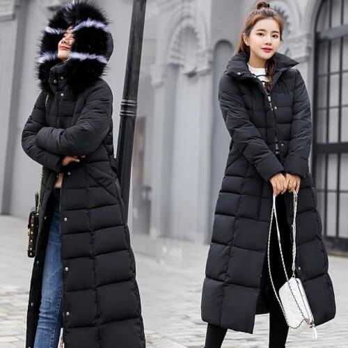 Winter Wear Large Fur Collar Hooded Cotton Jacket 2021 Warm Thicke Down Jacket Oversize Loose Parkas Cotton Coat Long Parkas