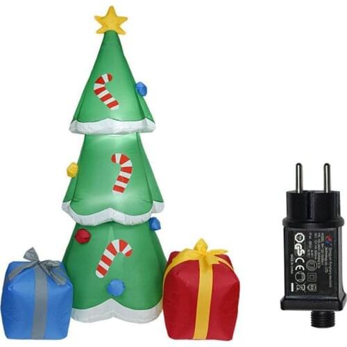 1.8M Inflatable Christmas Tree Creative Courtyard Garden Decoration with EU/US/UK/AU Plug Inflatable Toy for Yard Decor Ornament