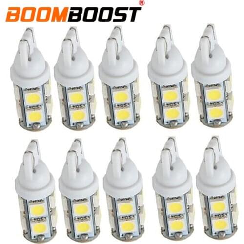 10Pcs Car LED Light Interior Bulbs 9SMD 5050 car width lamp Error Free 9led 194 168 192 W5W Wedge White Lamp