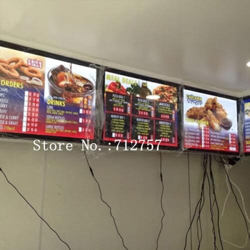 10PCS Magnet Open Aluminum Frame Slim Restaurant LED Edge-lit Menu Signs A2 Advertising Menu Poster Display Light Box