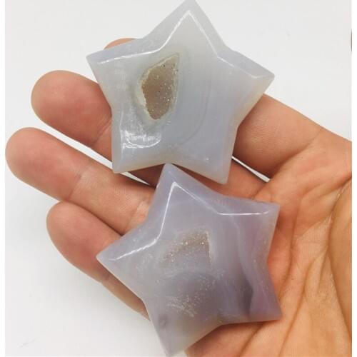 2pc Natural mineral crystal cave pentacle