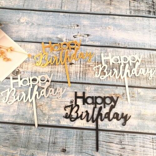 1Pc Acrylic Cake Topper Cake Topper Wedding Happy Birthday Party cake topper dessert decoration Cake Topper