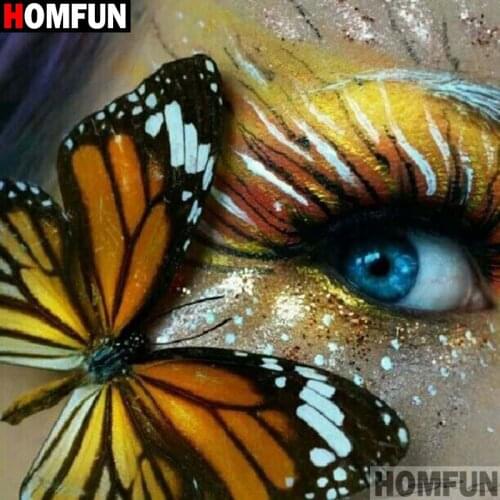 HOMFUN Full Square/Round Drill 5D DIY Diamond Painting "Butterfly eye" 3D Embroidery Cross Stitch 5D Decor Gift A18037