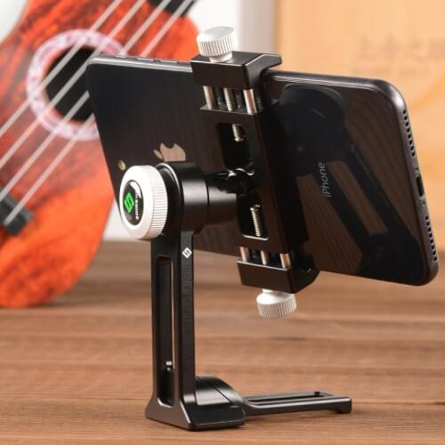 Aluminum Smartphone Tripod Mount Adapter Vertical Video Bracket Cell Phone Clip 360 Degree Smartphone Video Tripod Clamp
