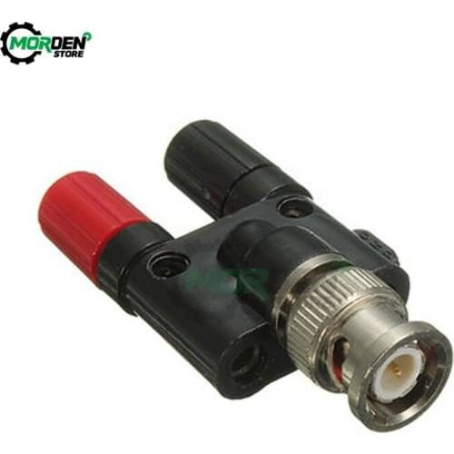 BNC Male Plug Adapter Connector Male Plug to Two Dual Banana Jack Socket Binding Post RF Coax Coaxial Splitter Connector