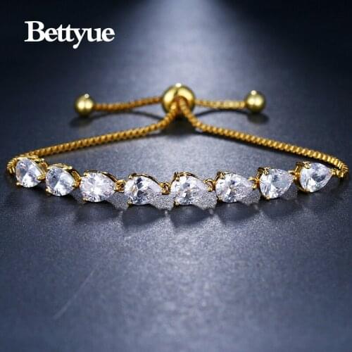 Bettyue Brand High Quality New Arrival Water Drop Bracelet Adjustable 3 Colors Bangles Chain CZ Jewelry For Women Party Gift